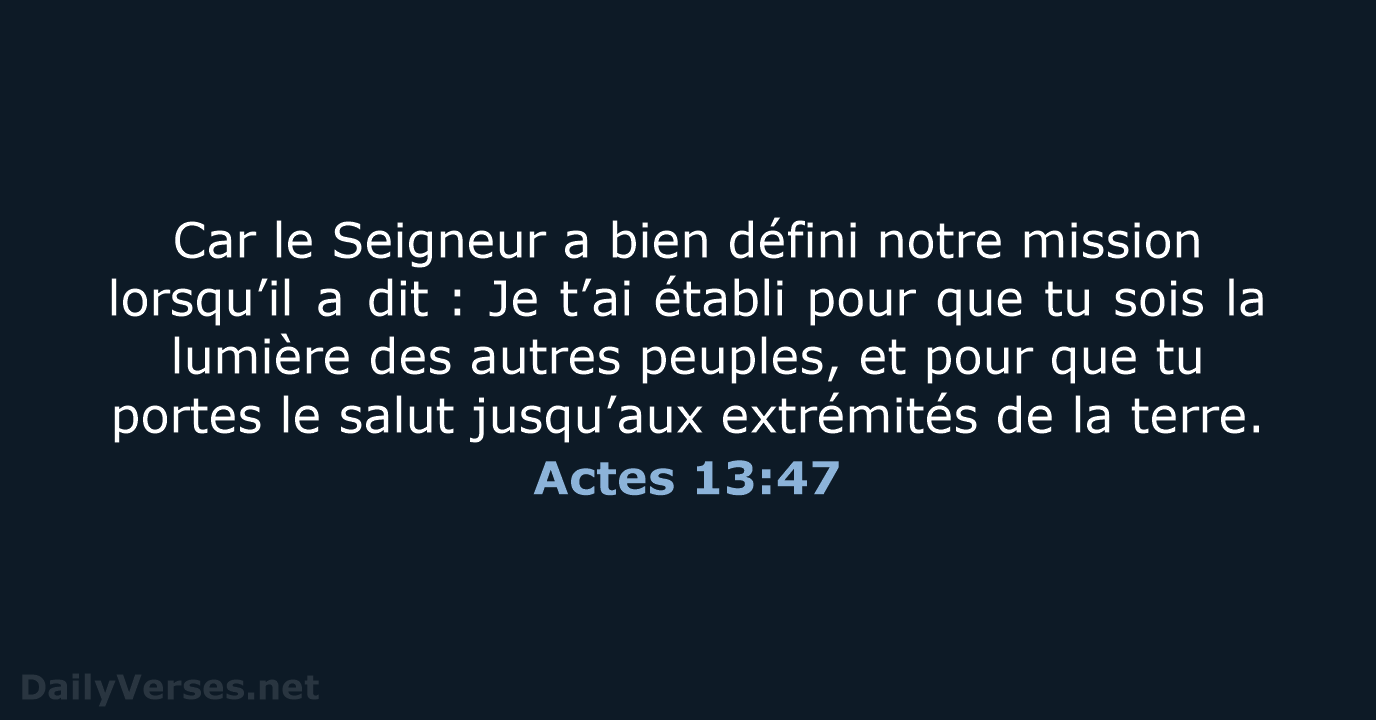 Actes 13:47 - BDS
