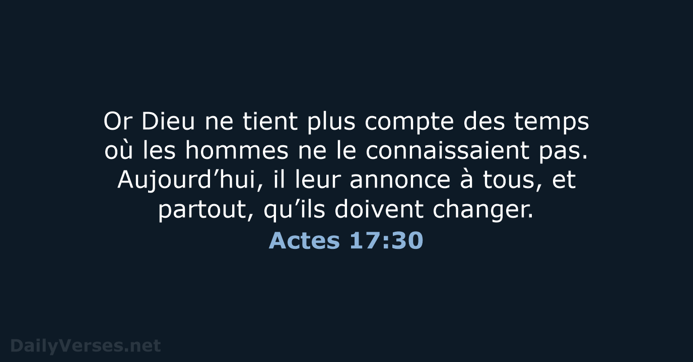 Actes 17:30 - BDS