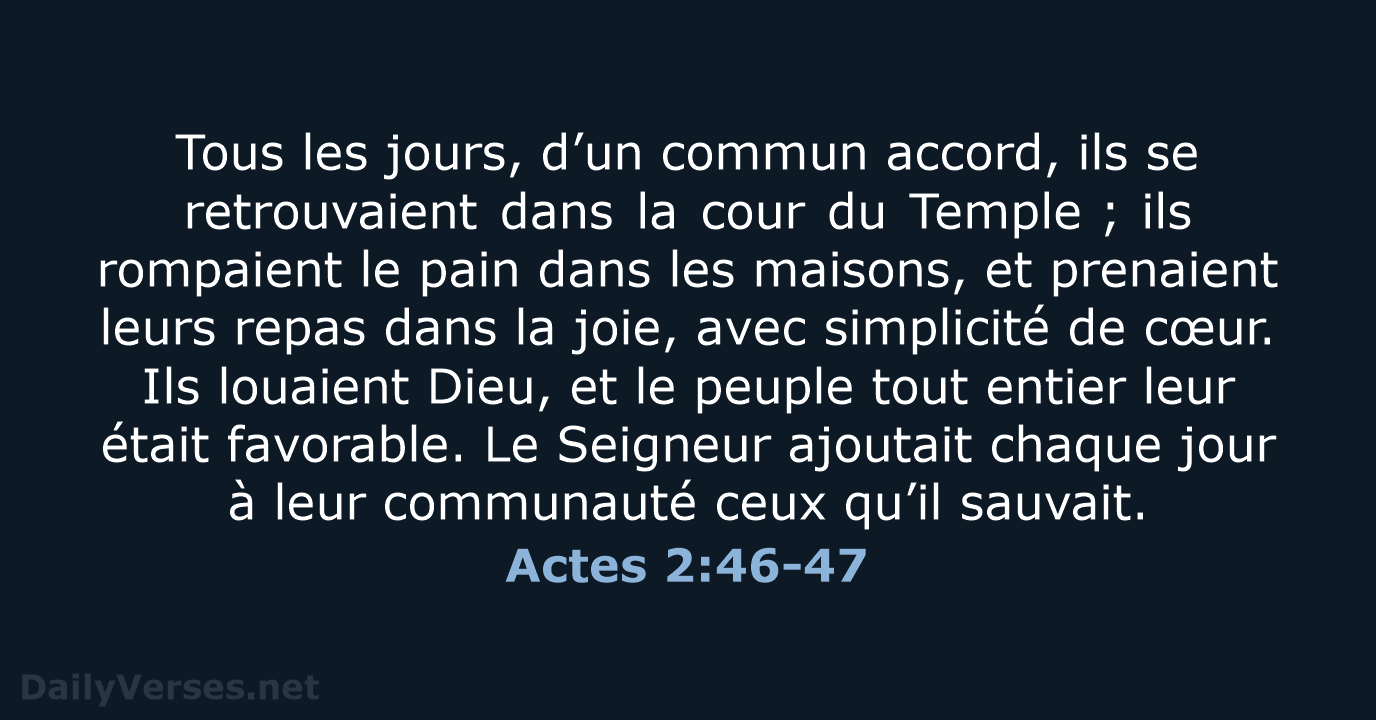Actes 2:46-47 - BDS