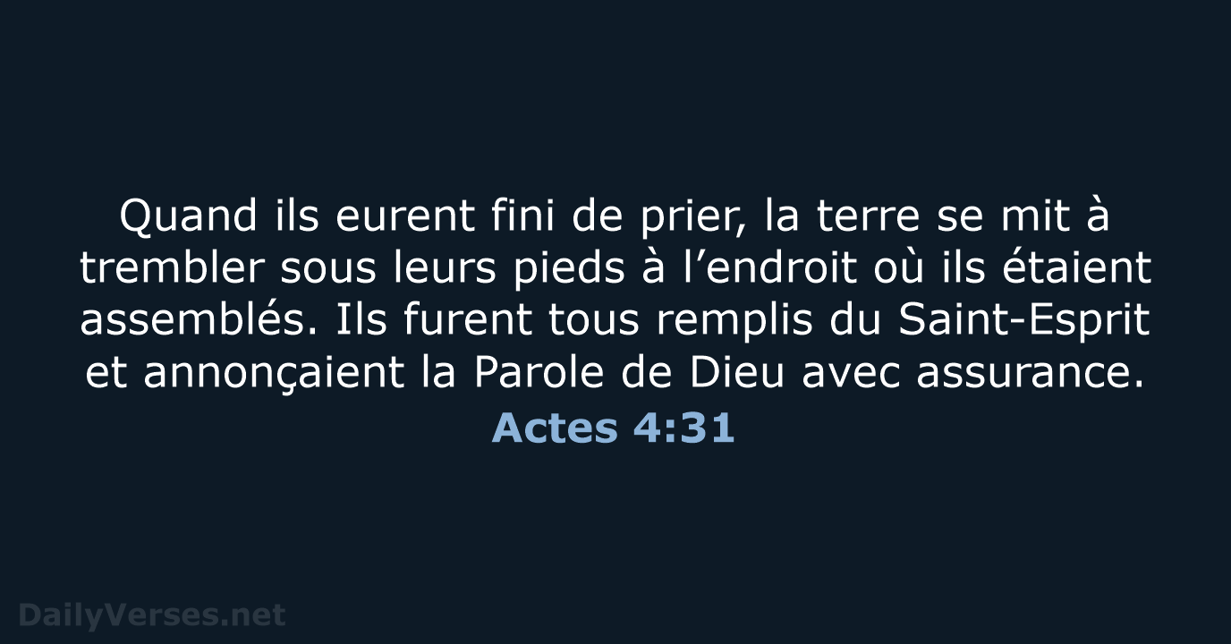 Actes 4:31 - BDS