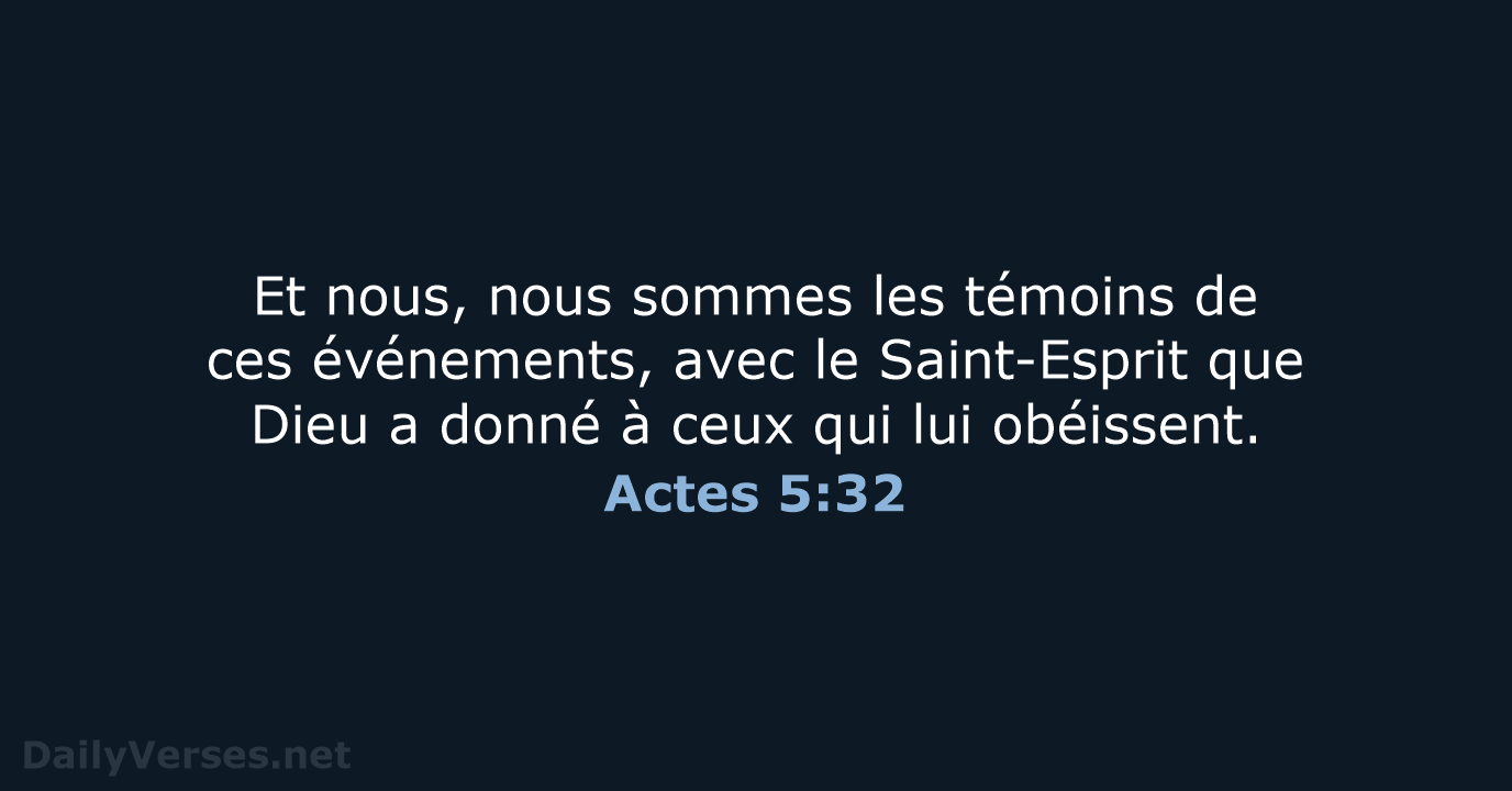 Actes 5:32 - BDS