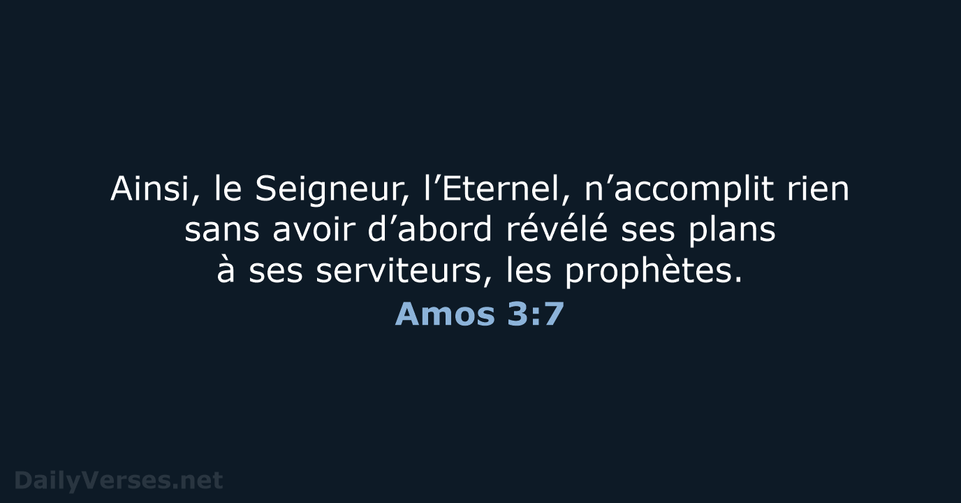 Amos 3:7 - BDS