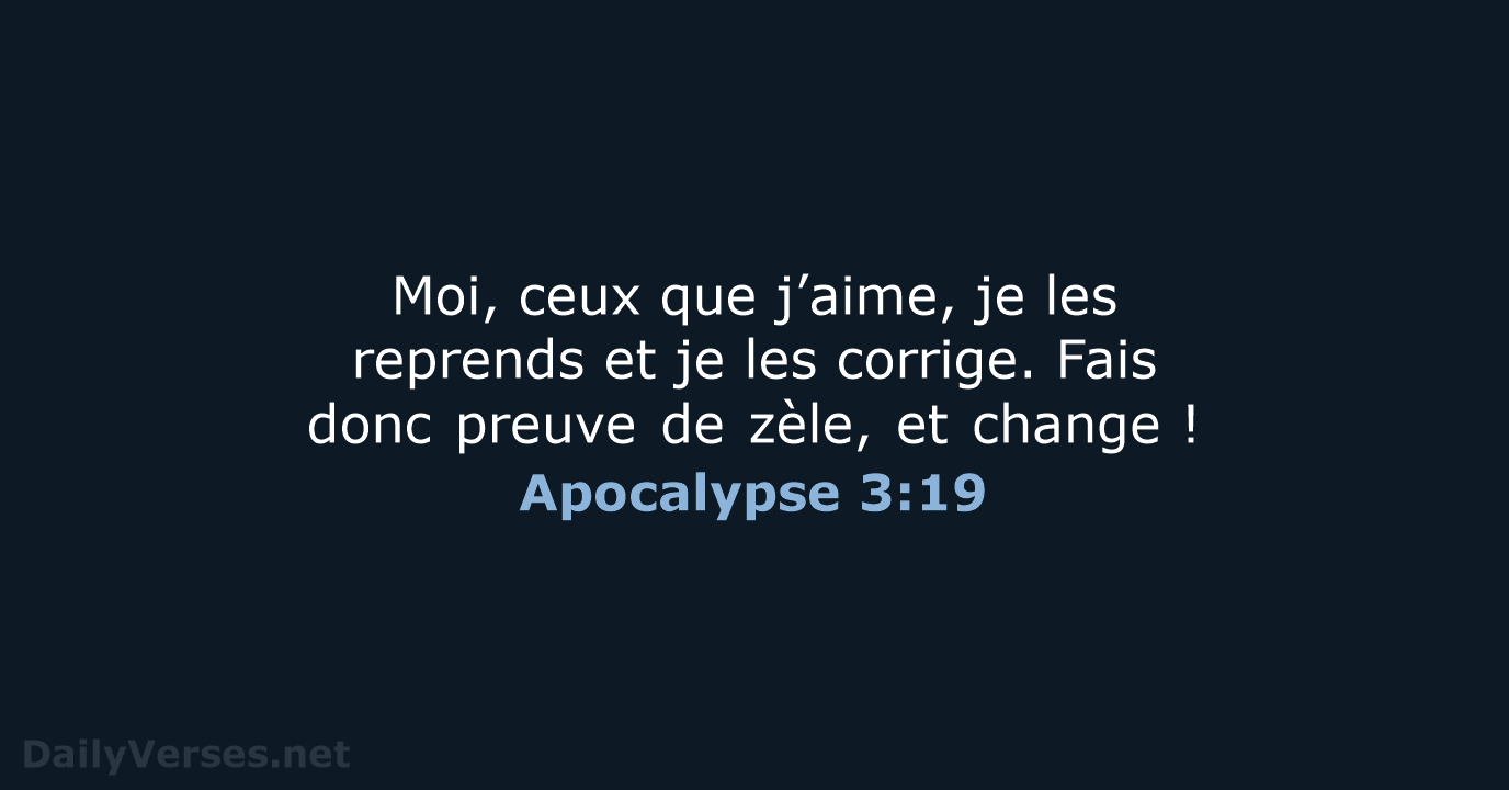 Apocalypse 3:19 - BDS