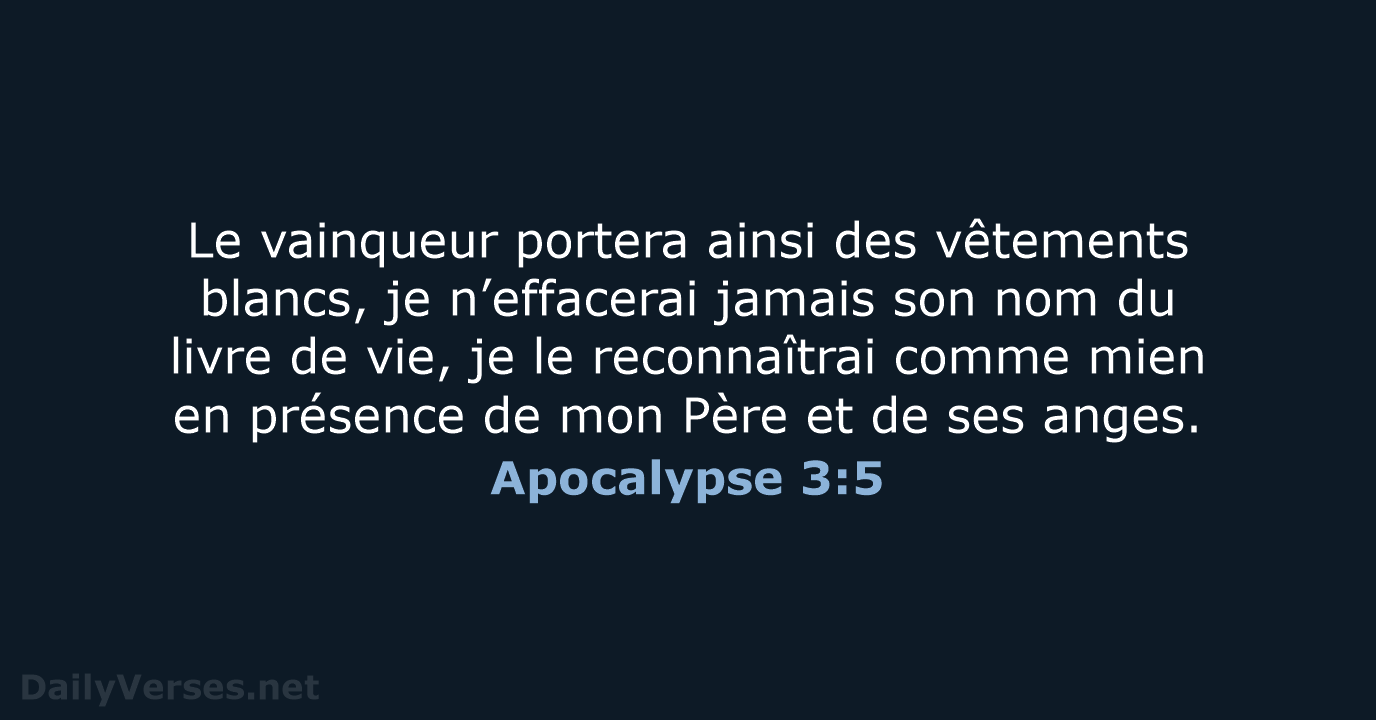 Apocalypse 3:5 - BDS
