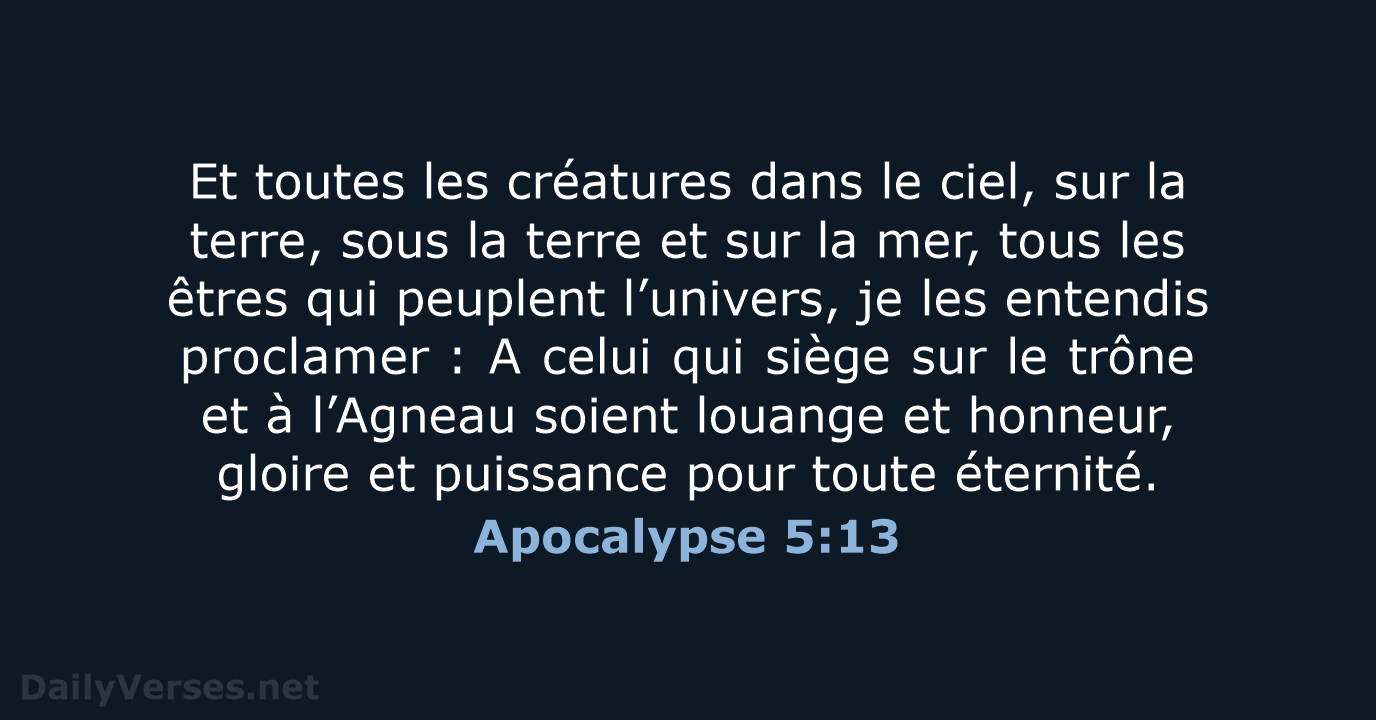 Apocalypse 5:13 - BDS