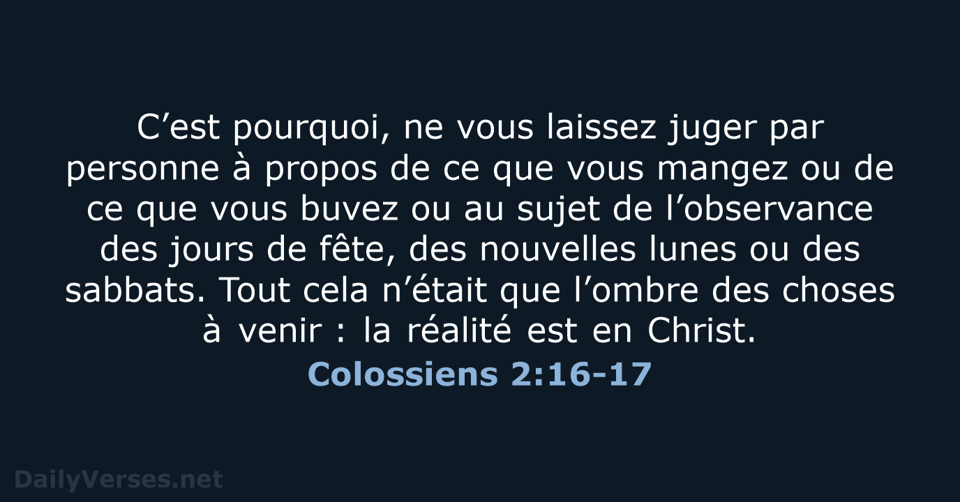 Colossiens 2:16-17 - BDS