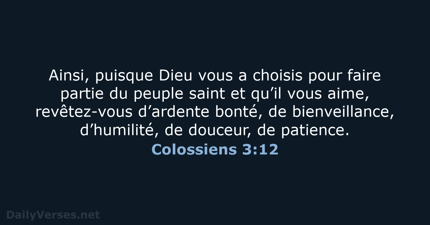 Colossiens 3:12 - BDS
