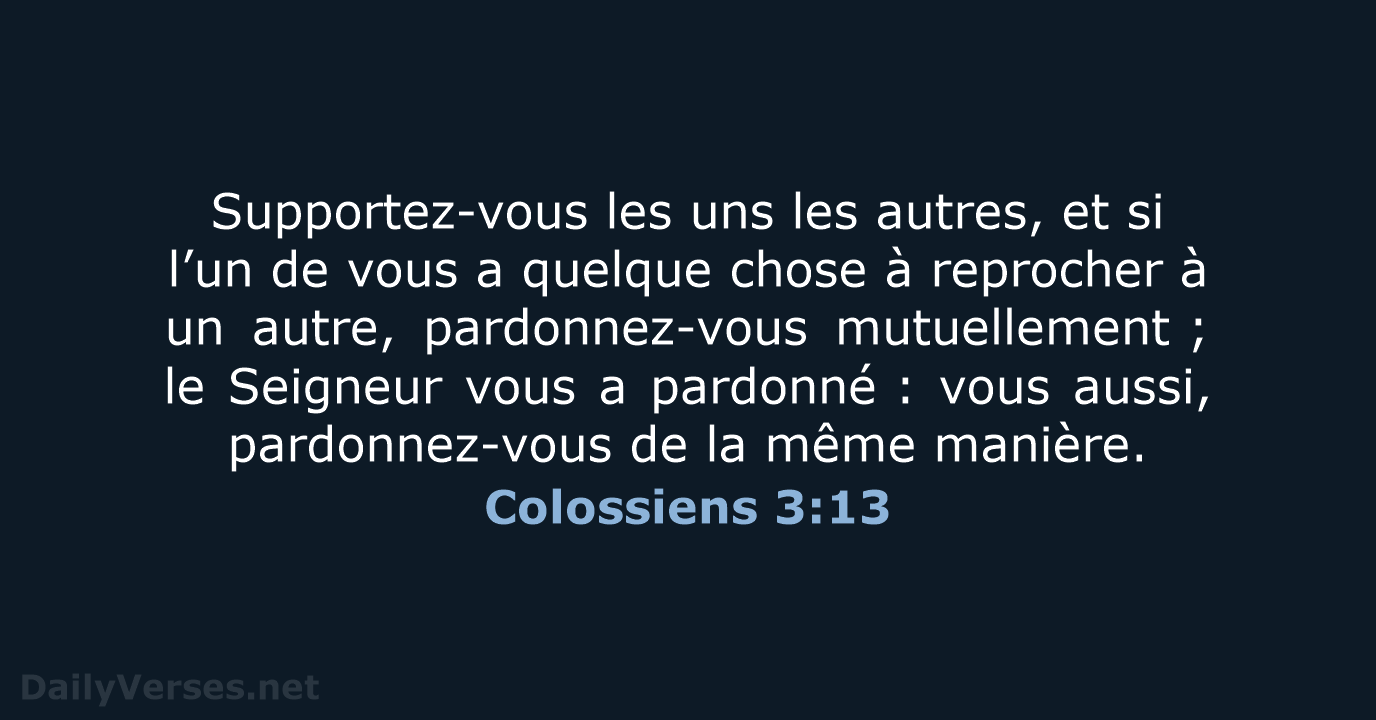 Colossiens 3:13 - BDS