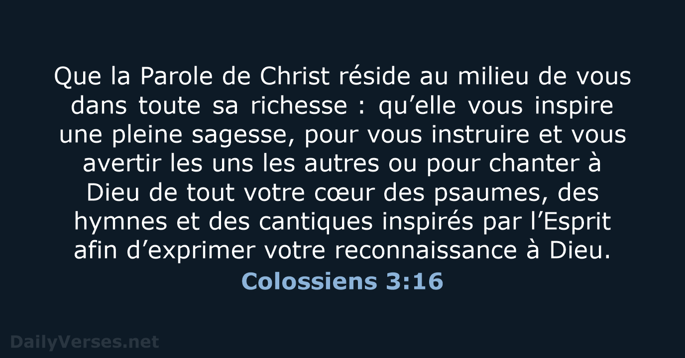 Colossiens 3:16 - BDS