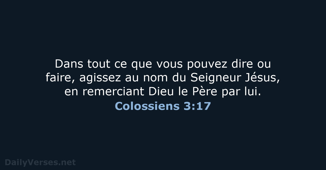 Colossiens 3:17 - BDS