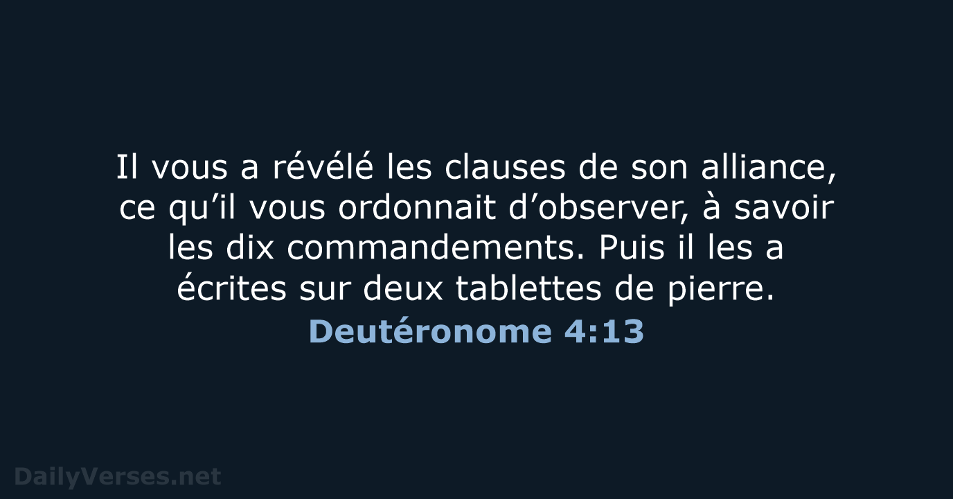 Deutéronome 4:13 - BDS