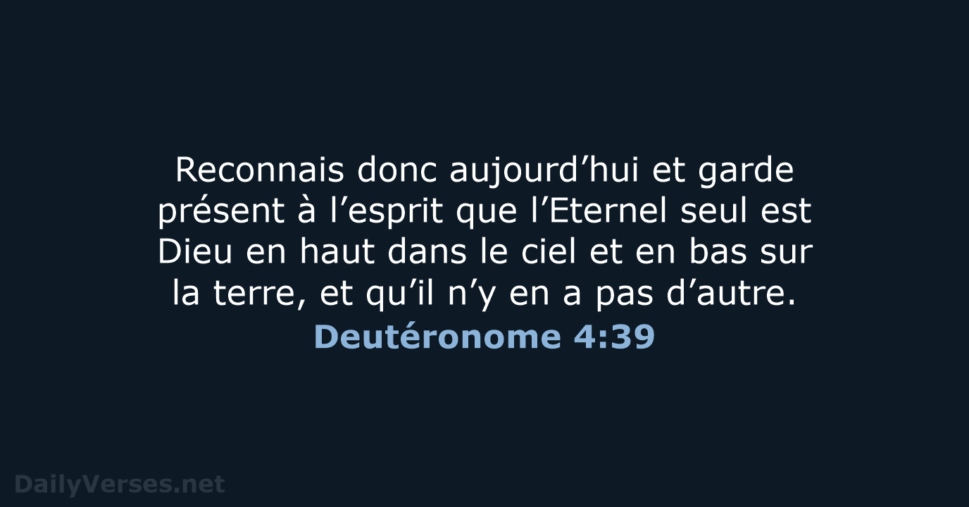 Deutéronome 4:39 - BDS