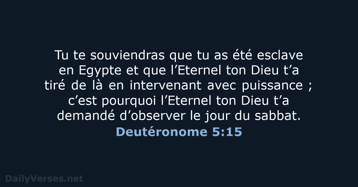 Deutéronome 5:15 - BDS