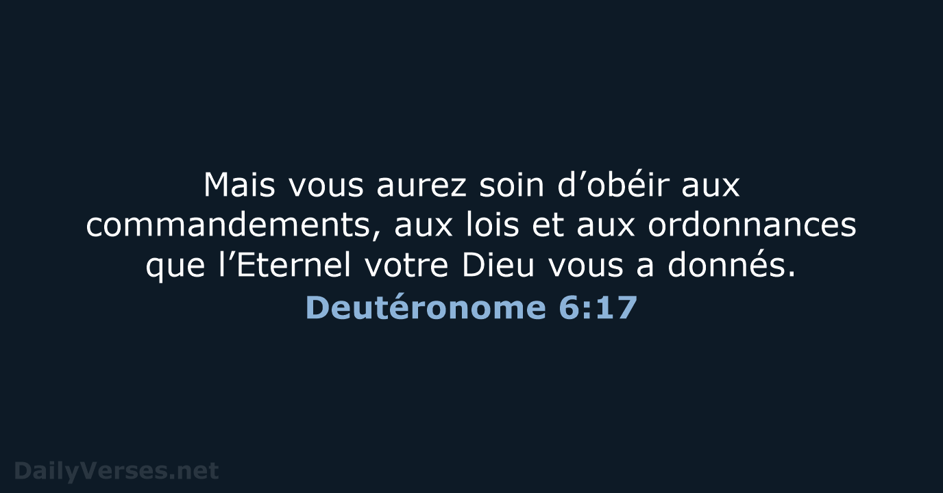 Deutéronome 6:17 - BDS