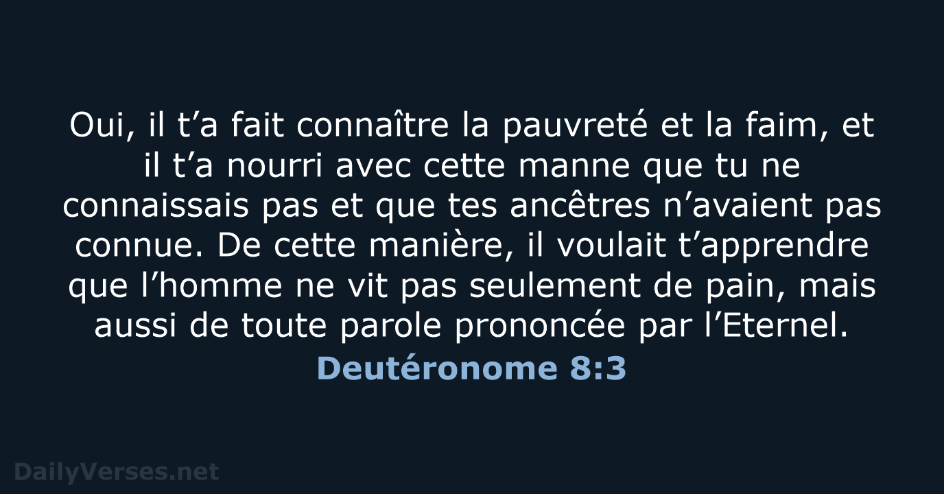 Deutéronome 8:3 - BDS