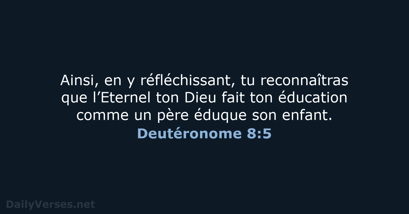 Deutéronome 8:5 - BDS