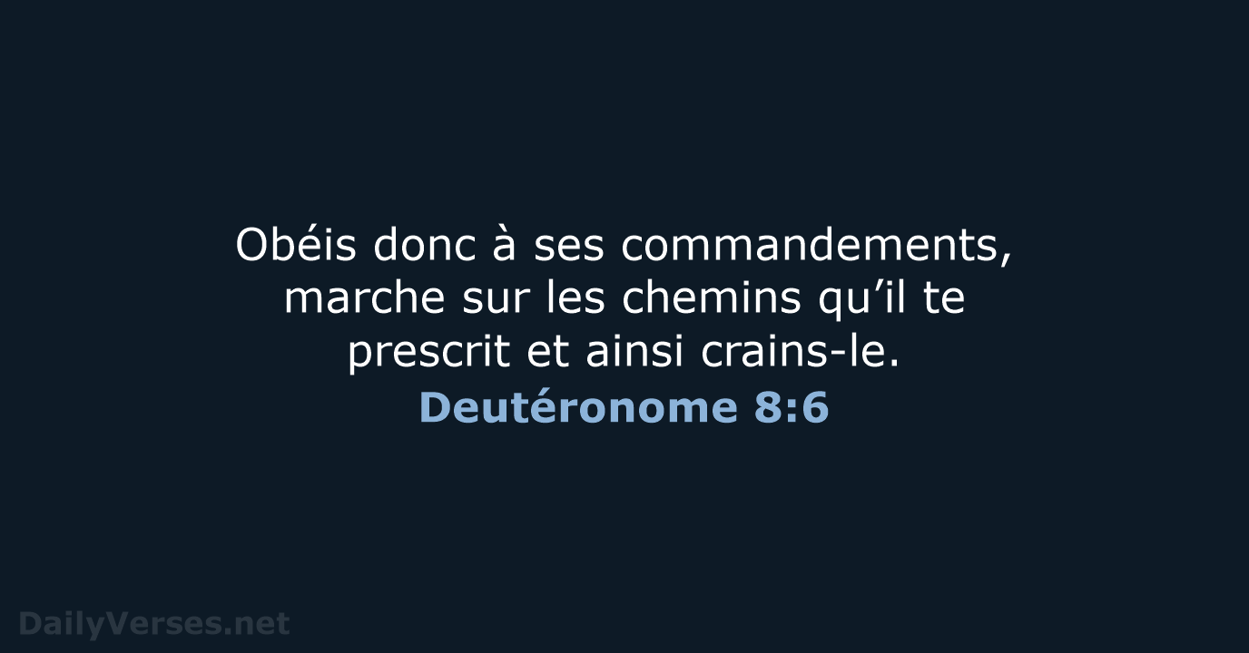 Deutéronome 8:6 - BDS