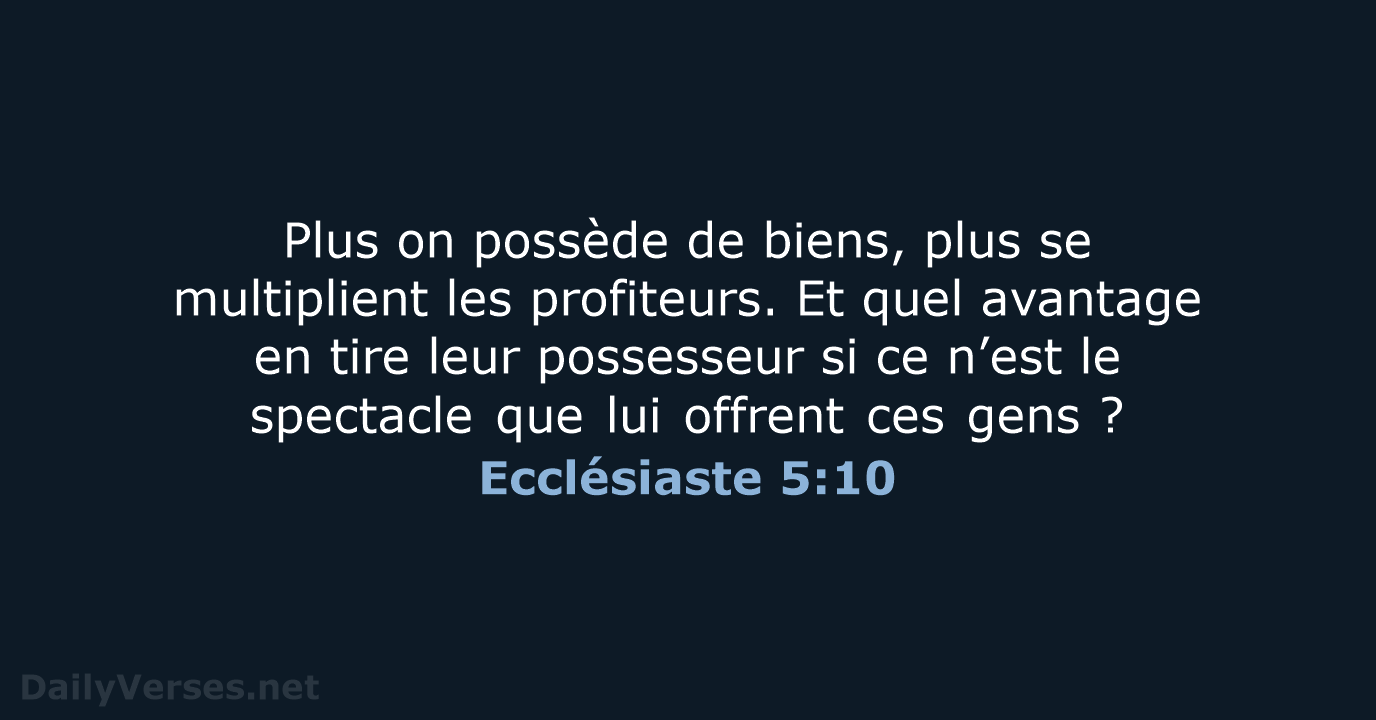 Ecclésiaste 5:10 - BDS