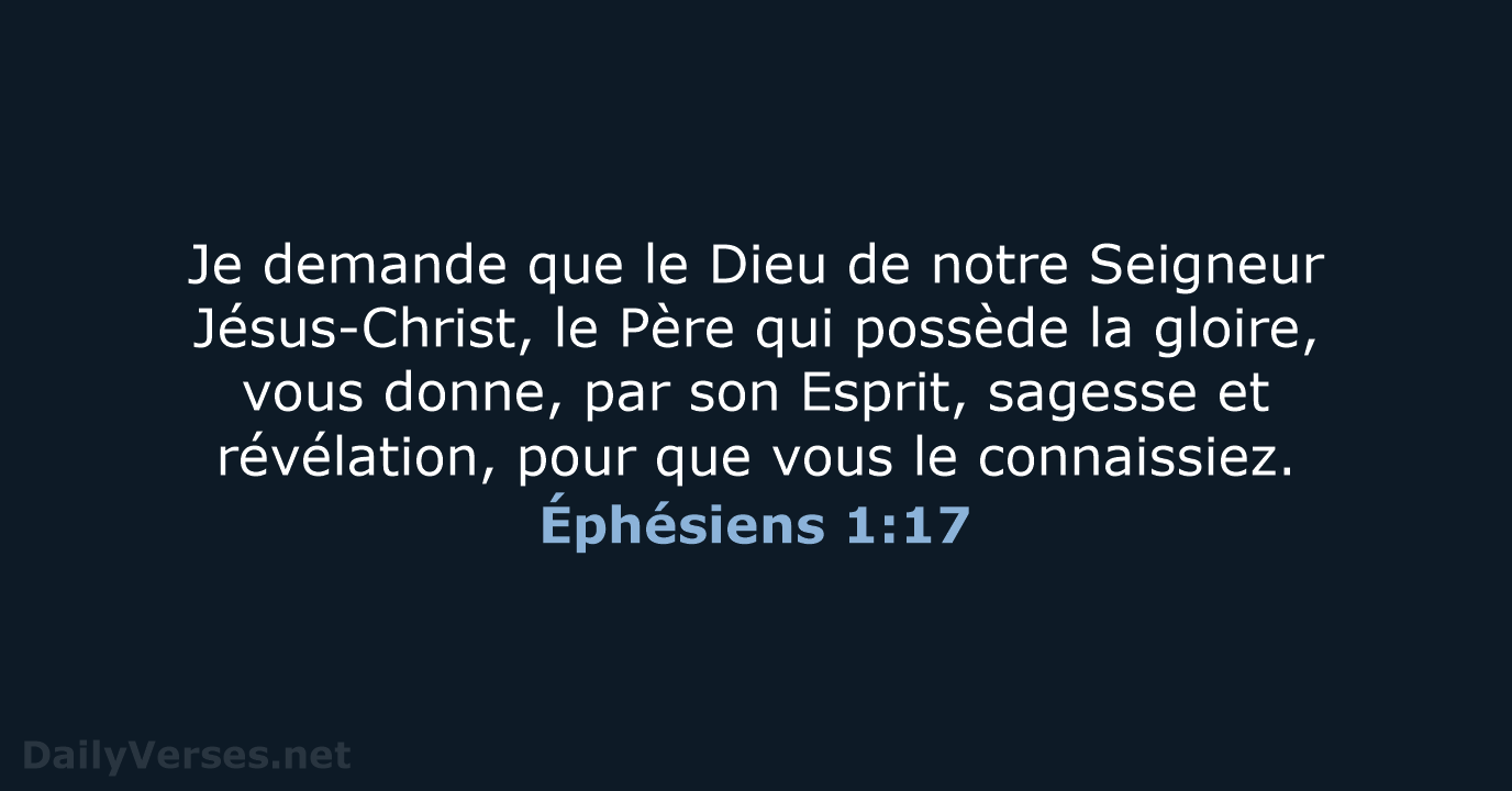 Éphésiens 1:17 - BDS
