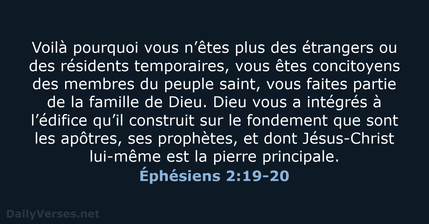 Éphésiens 2:19-20 - BDS