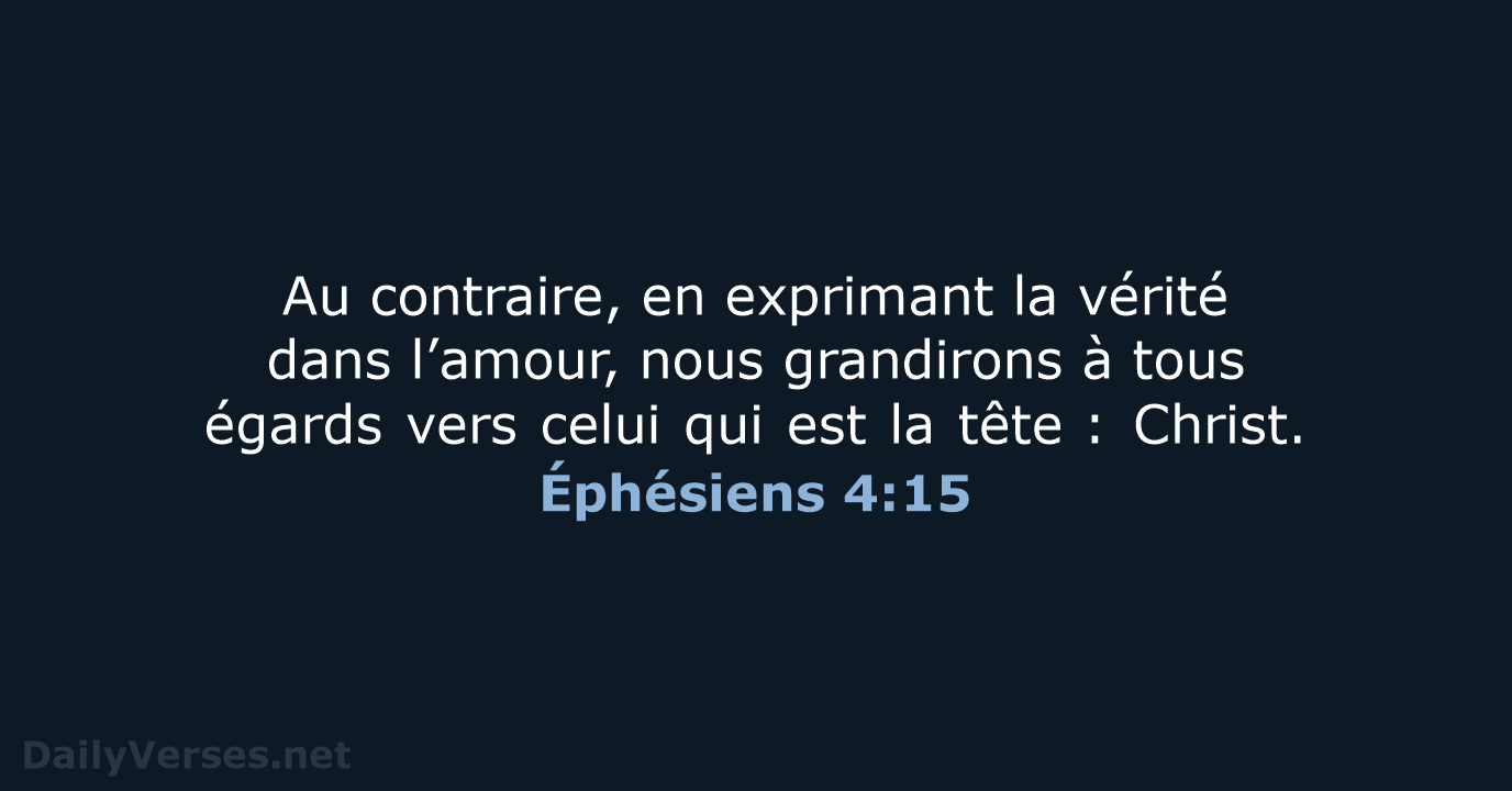 Éphésiens 4:15 - BDS