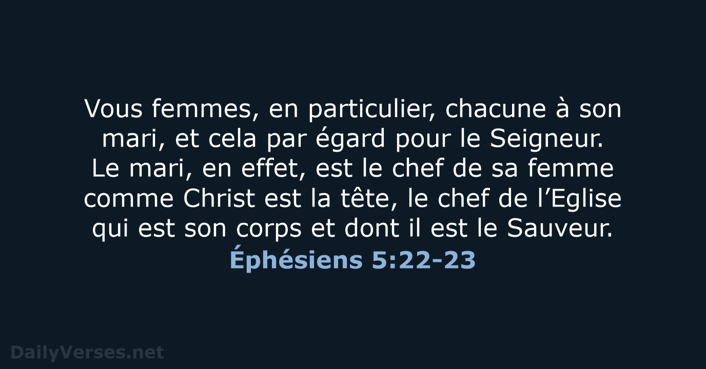 Éphésiens 5:22-23 - BDS