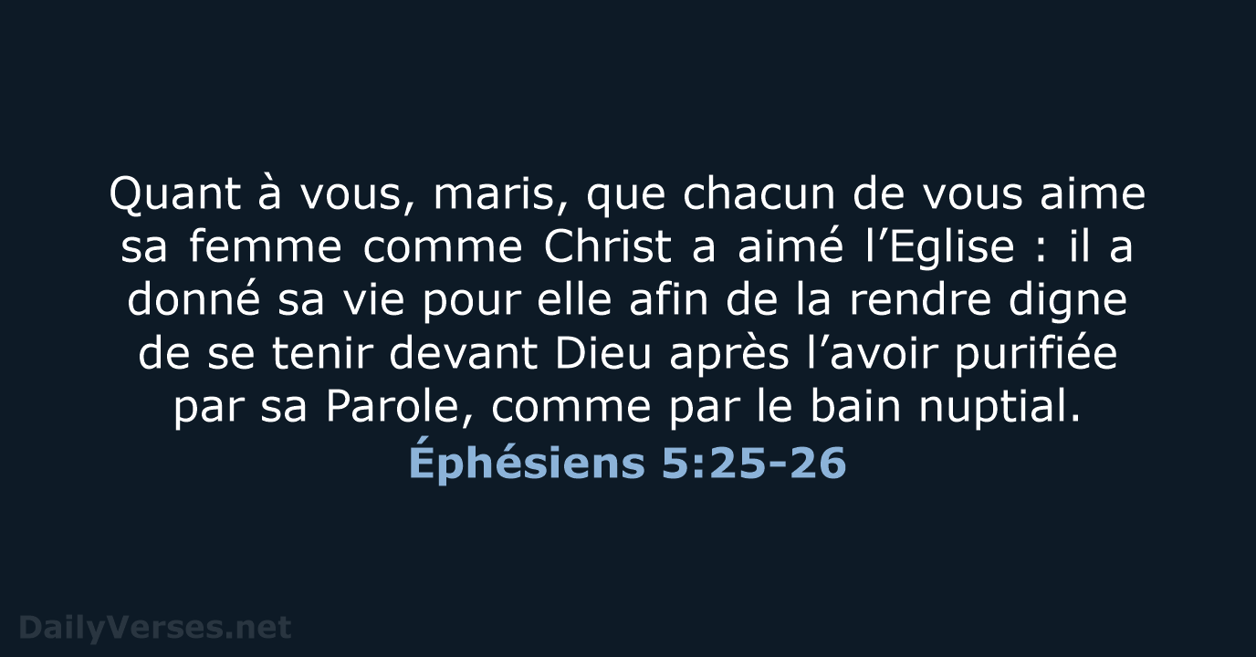 Éphésiens 5:25-26 - BDS