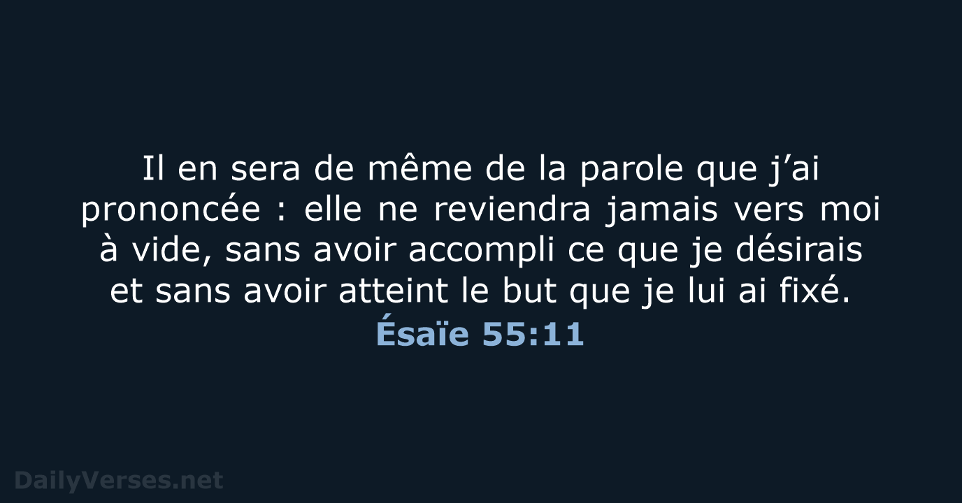 Ésaïe 55:11 - BDS