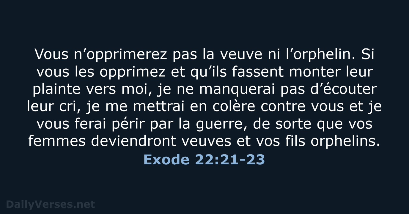 Exode 22:21-23 - BDS
