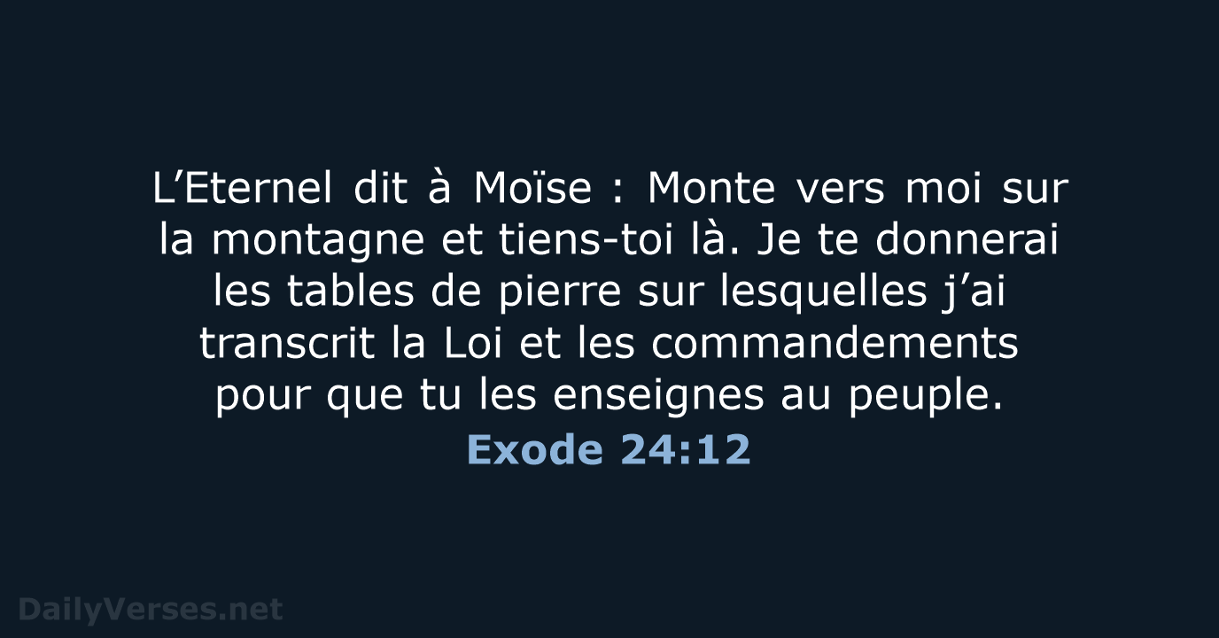 Exode 24:12 - BDS