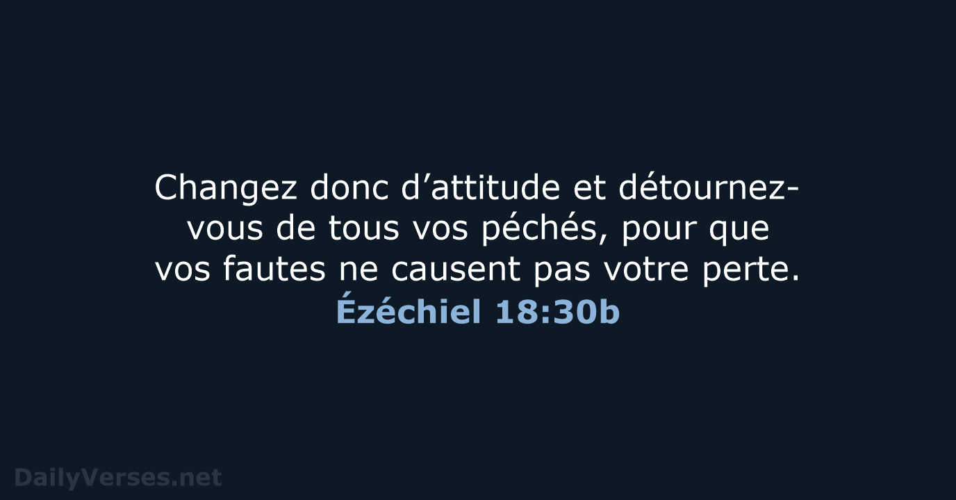 Ézéchiel 18:30b - BDS