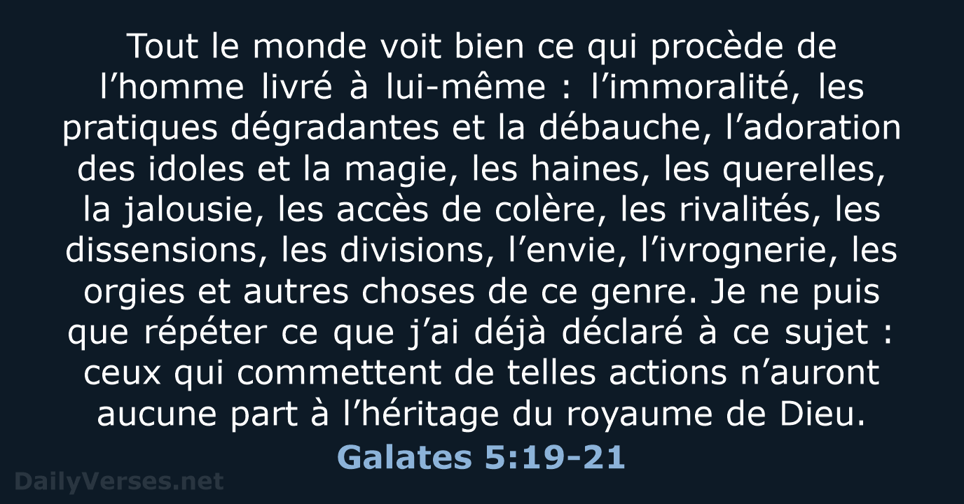 Galates 5:19-21 - BDS