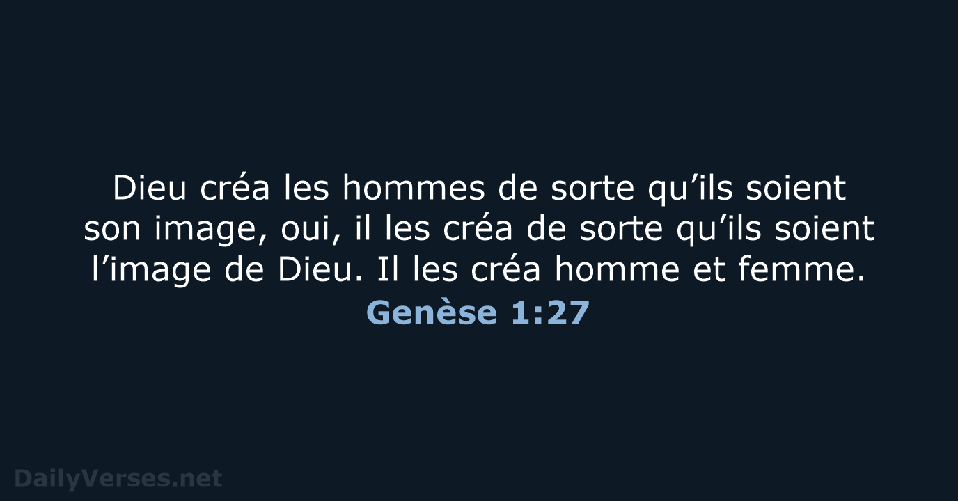 Genèse 1:27 - BDS