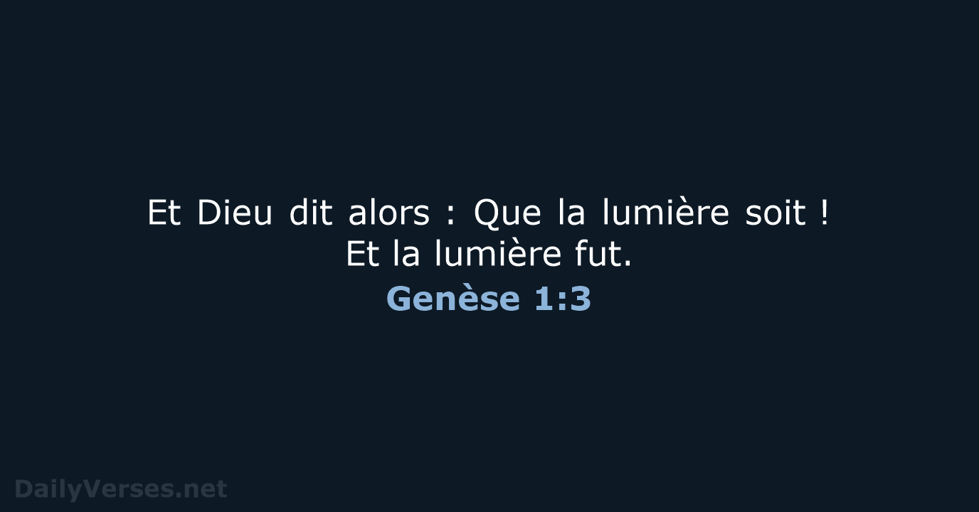 Genèse 1:3 - BDS
