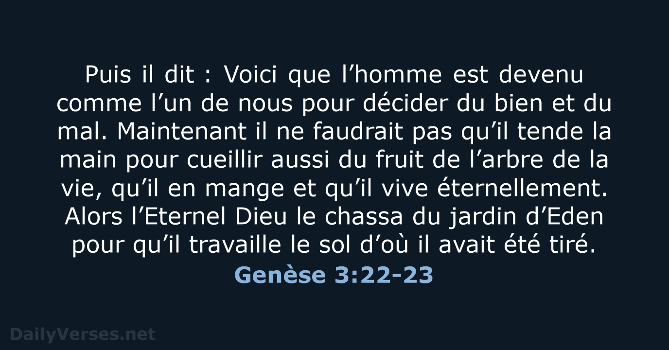 Genèse 3:22-23 - BDS