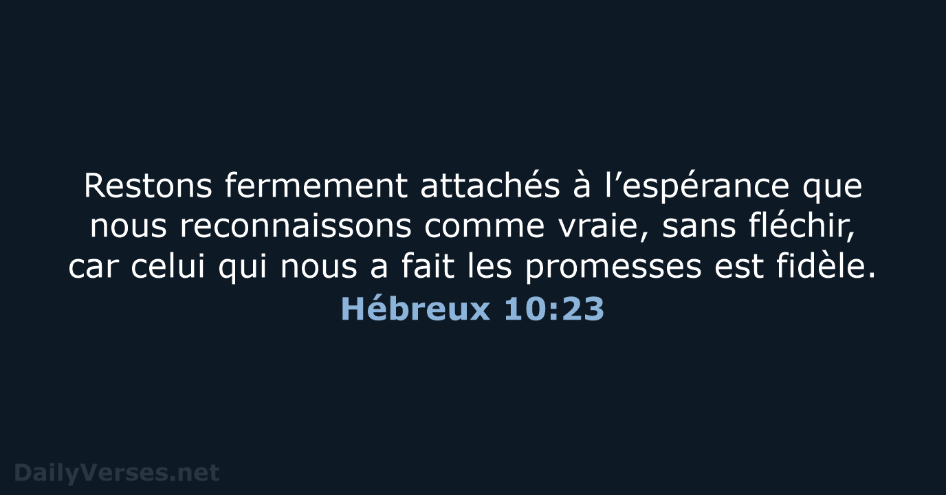 Hébreux 10:23 - BDS
