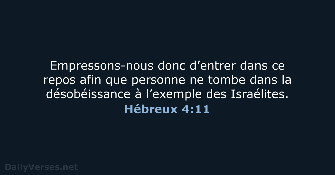 Hébreux 4:11 - BDS