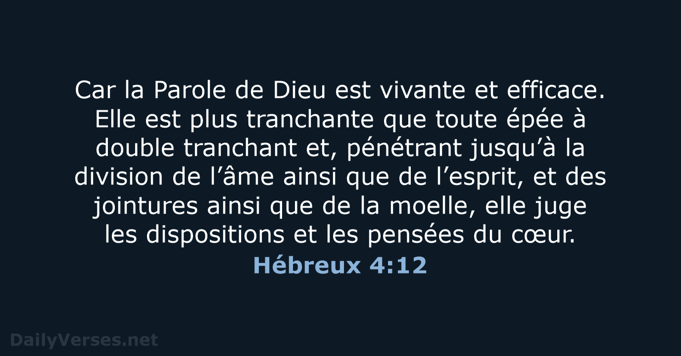 Hébreux 4:12 - BDS
