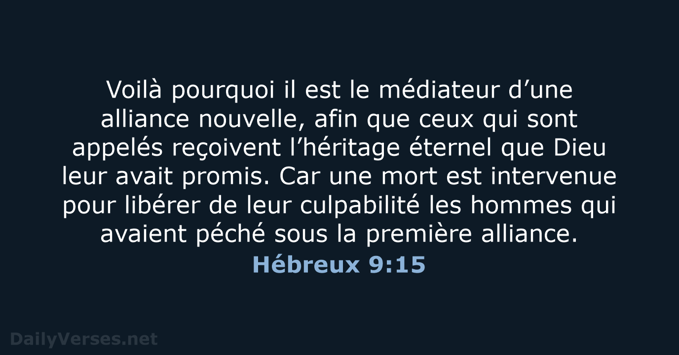 Hébreux 9:15 - BDS