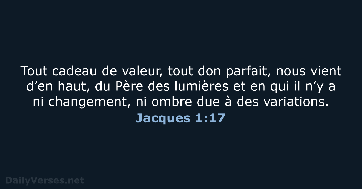 Jacques 1:17 - BDS