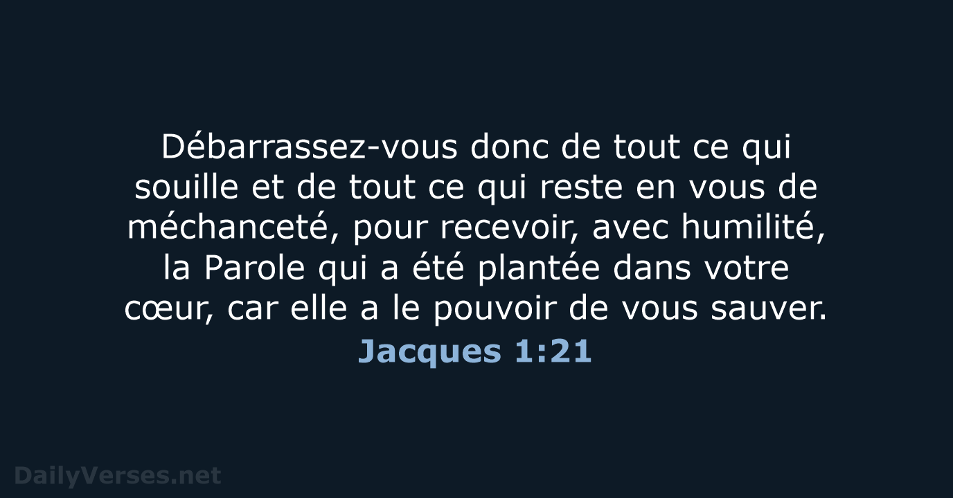 Jacques 1:21 - BDS