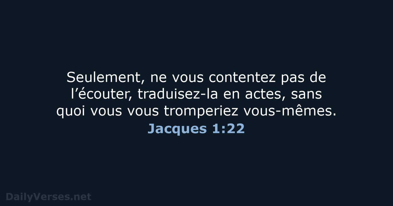 Jacques 1:22 - BDS