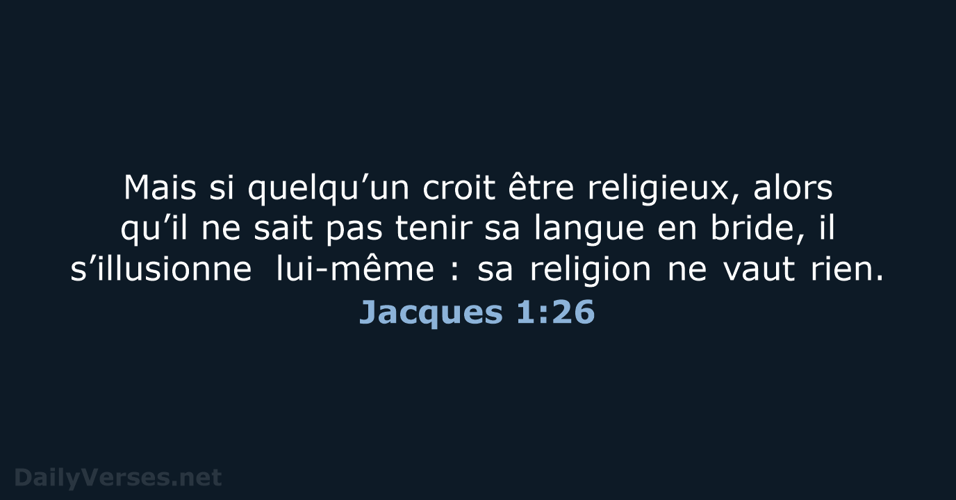 Jacques 1:26 - BDS