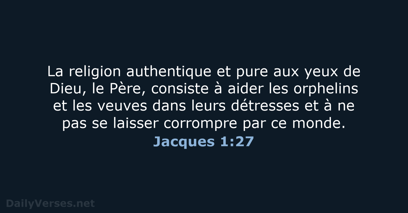 Jacques 1:27 - BDS