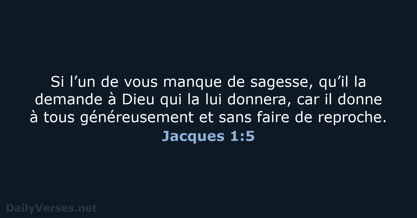 Jacques 1:5 - BDS