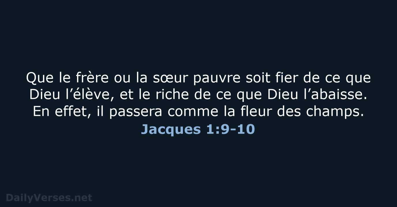 Jacques 1:9-10 - BDS