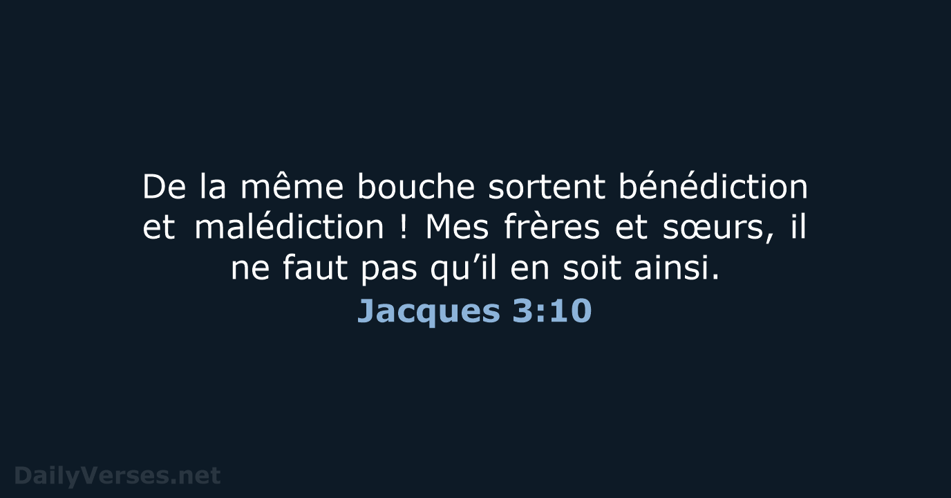 Jacques 3:10 - BDS