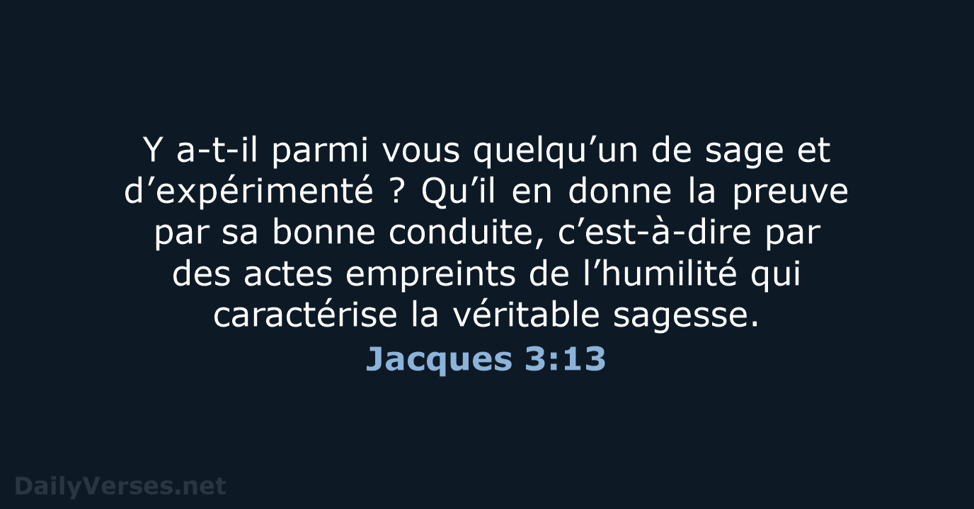 Jacques 3:13 - BDS