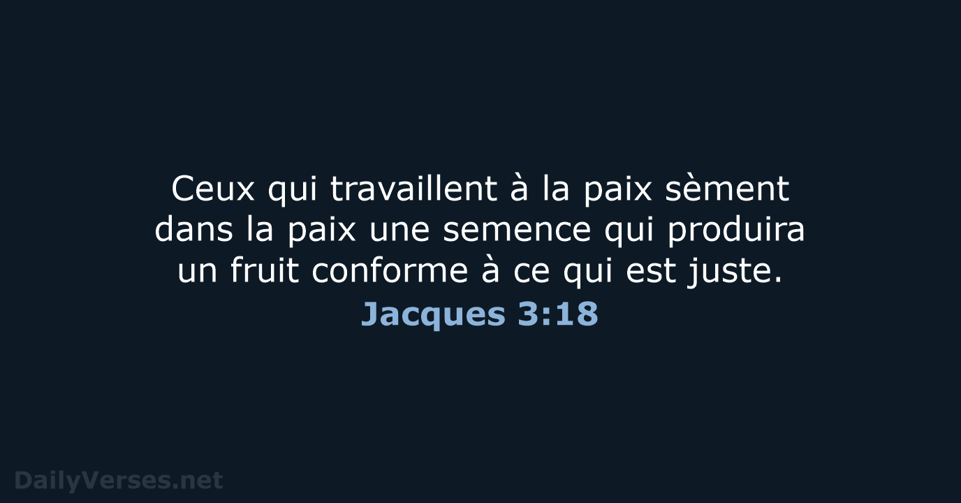Jacques 3:18 - BDS
