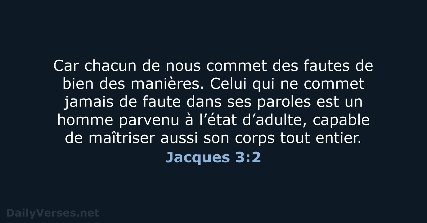 Jacques 3:2 - BDS